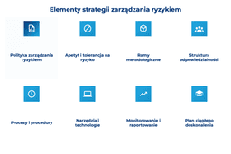 infografika przedstawiająca elementy strategii zarządzania ryzykiem