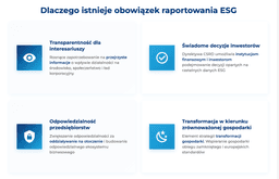 infografika przedstawiająca, dlaczego istnieje obowiązek raportowania esg