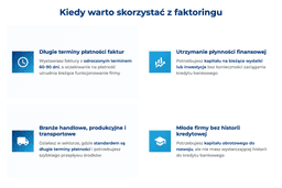 infografika przedstawiająca, kiedy warto skorzystać z faktoringu