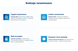 infografika przedstawiająca rodzaje ransomware