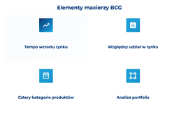 infografika przedstawiająca elementy macierzy BCG