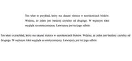 za szeroki blok tekstu