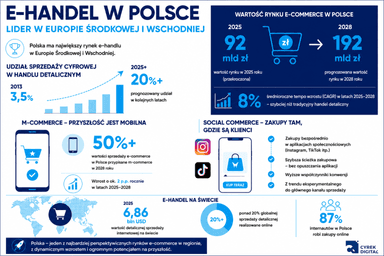 infografika przedstawiająca obraz rynku e-commerce w Polsce