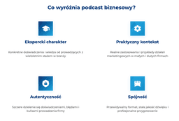 infografika przedstawiająca, co wyr&oacute;żnia podcast biznesowy
