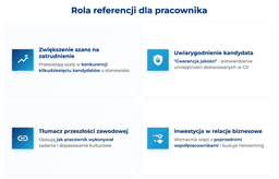 infografika przedstawiająca rolę referencji dla pracownika
