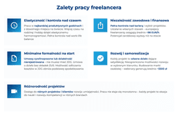 infografika przedstawiająca zalety pracy freelancera