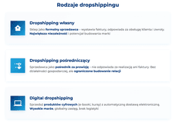 infografika przedstawiająca rodzaje dropshippingu