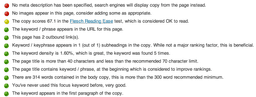 The results of Yoast SEO plug-in’s analysis