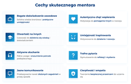 infografika przedstawiająca cechy skutecznego mentora