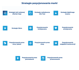 infografika przedstawiająca strategie pozycjonowania marki