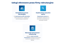 infografika przedstawiająca usługi oferowane przez firmy rekrutacyjne