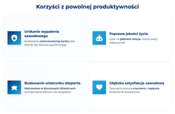 infografika przedstawiająca korzyści z powolnej produktywności 