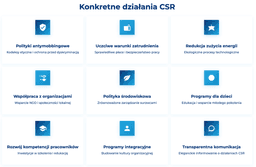 infografika przedstawiająca konkretne działania csr