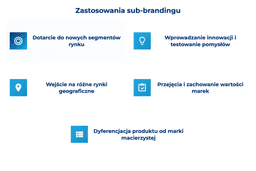 infografika przedstawiająca zastosowania sub-brandingu