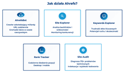 infografika przedstawiająca działanie Ahrefsa